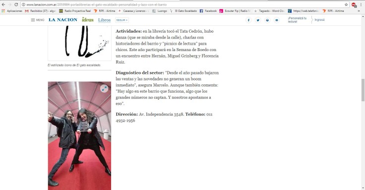 Nota Por las librerías La Nacion online 2017 4